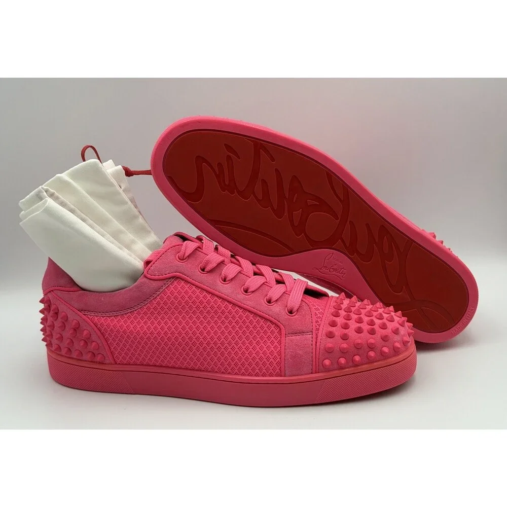 Authentic Christian Louboutin Pink Seavaste 2 Low Top Sneakers US 11, 44 EU NEW - Picture 5 of 10